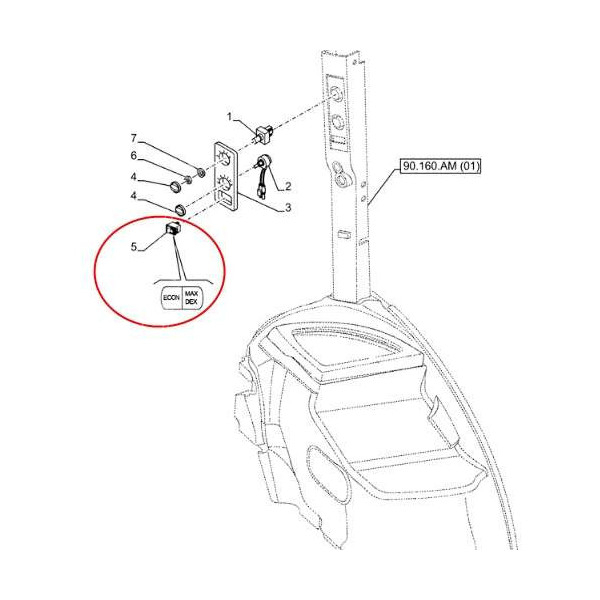 ELE51120 Przełącznik klimatyzacji Case Maxxum 110 115 120 125 130 140 Puma New Holland Steyr 84203365