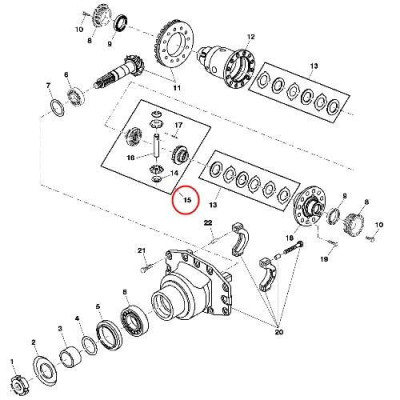 PON4004 Differenzialgetriebe Differenzialsatz John Deere 5000R M
