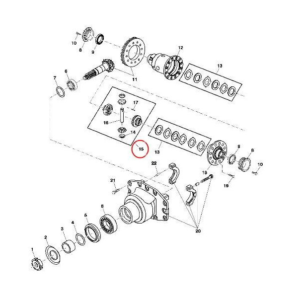 PON4004 Dyferencjał układ różnicowy zestaw John Deere 5000R M