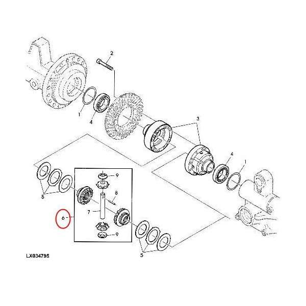 Zębatki układ różnicowy zestaw John Deere 6020 6120 6220 6320 6420 6520 6620 6530 6630 AL174044 AL161282