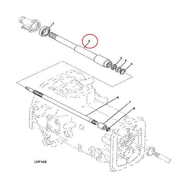 SKR7127 Wał zewnętrzny skrzyni John Deere RE72061 RE45900