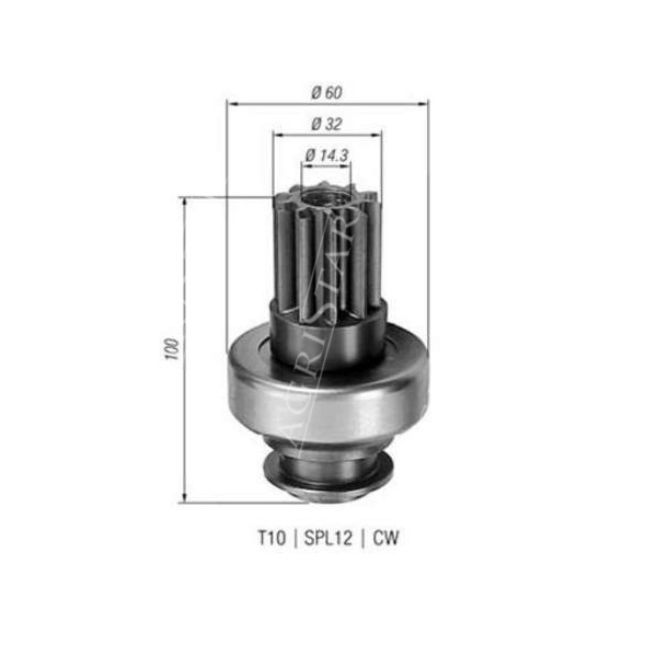 ELE2527 Bendix rozrusznika Z-10 Case 580G, 580K