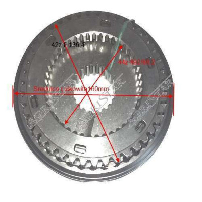 Synchronizator rewersu McCormick G-Max E X6 LWB Landini Landpower T-Tronic Legend Seria 6 L 3657335M91 114mm