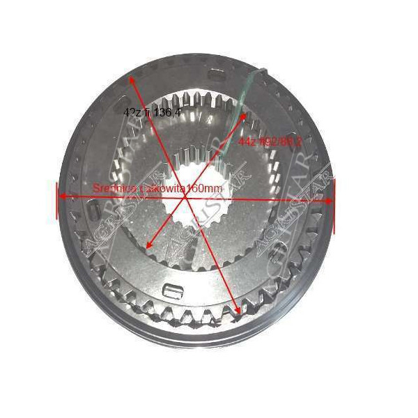 Synchronizator rewersu McCormick G-Max E X6 LWB Landini Landpower T-Tronic Legend Seria 6 L 3657335M91 114mm