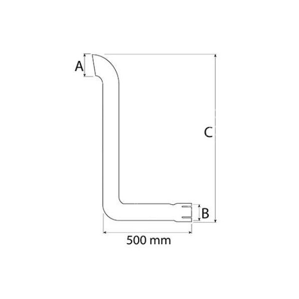 Tłumik, rura wydechowa Case JX70U, JX80U, JX90U, JX100U New Holland TL70, TL80, TL90, TL100 5182537
