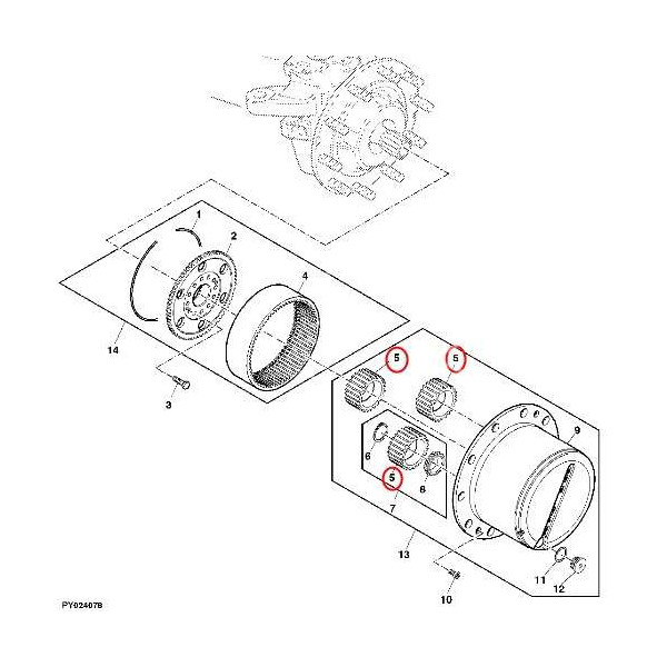 Koło zębate zębatka Z27 John Deere 5070M 5080M 5090M 5090R 5100R 5125R 5075M 5090M 5100M Fendt