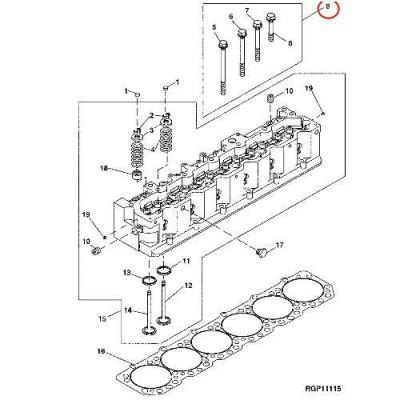 Zestaw szpilek śrub głowicy John Deere 7710 7720 7810 7820 7920 8120 8120T 8220 8220T 8320 8320T 8420 8420T 8520 8520T 9560STS 9