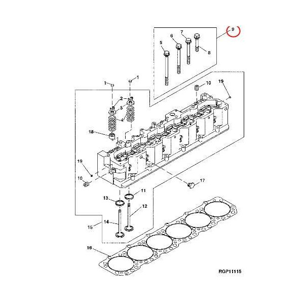 Zestaw szpilek śrub głowicy John Deere 7710 7720 7810 7820 7920 8120 8120T 8220 8220T 8320 8320T 8420 8420T 8520 8520T 9560STS 9
