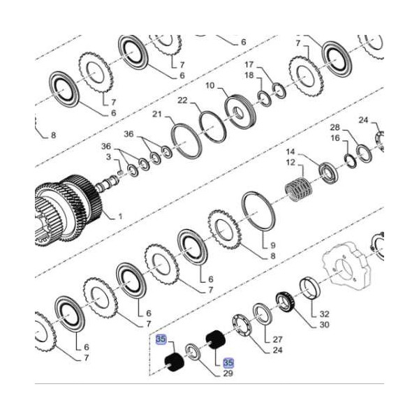 Łożysko igiełkowe kosza sprzęgłowego A175487, 84603390, 84330698, 84327517, 47704865, 47372926