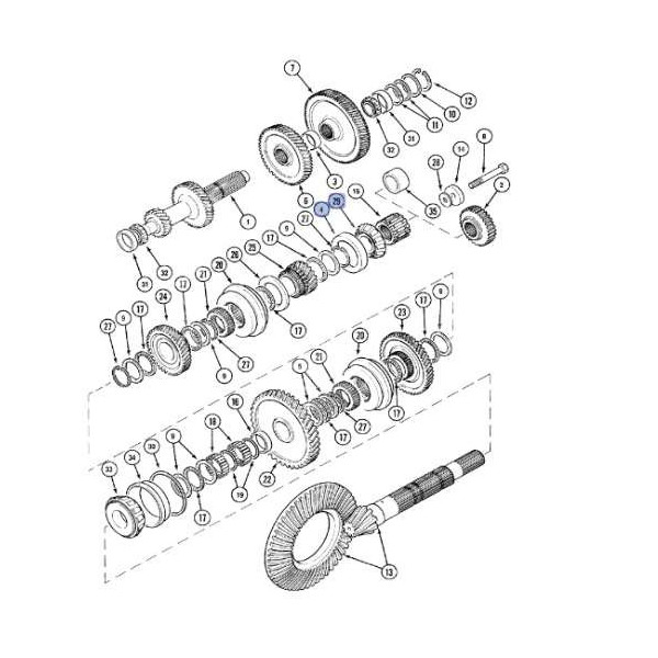 Łożysko wałka ataku 230354A1, 615427C91, 86017029, S236216, E3NN4628AA, 935957C2, 89673197, 87773477, 87760173, 86503978