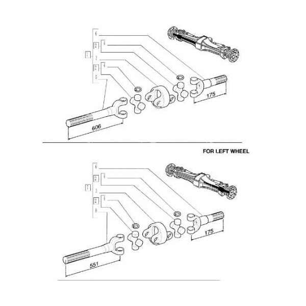 Półoś krótka Case JX60 JX70 JX80 JX85 JX90 JX95  New Holland TT TD4020F TD4040F, TD5010 TD5020 TD4030F TD95D, TD70D TD85F TD80D