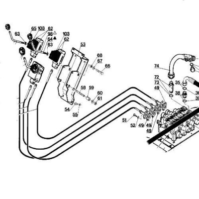 Linka hydrauliki rozdzielacza podnośnika Manitou MLT 523 , 526 , 626 , 725  Nr 189268