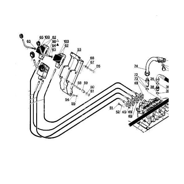 LIN1858 Linka rozdzielacza podnośnika Manitou MLT 523 , 526 , 626 , 725  Nr 189268