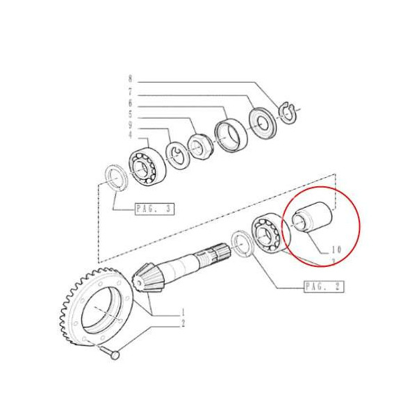 Tulejka wałka ataku Case JX JXM Maxxum Puma New Holland TD5030 5050 TM115 120 125 130 135 140 TS115 130 90 5169235