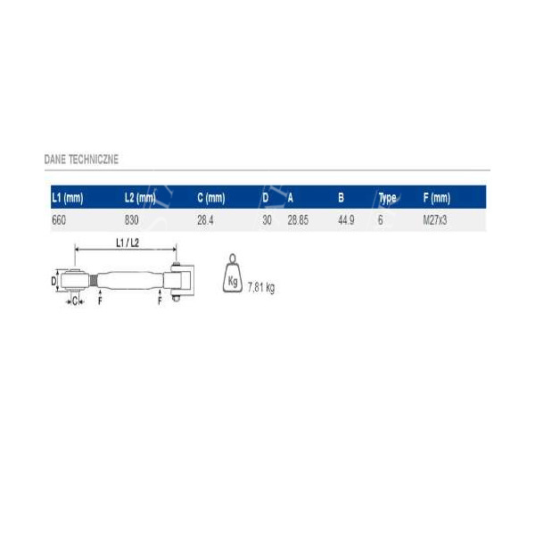 Stabilizator boczny Renault 7700018996 Renault 95-12, 95-14 Temis 550 X, Temis 610 X, Temis 630 X, Temis 650 X 103-12, 103-14, 1