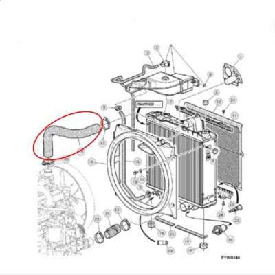 SUC3046 Górny wąż chłodnicy John Deere