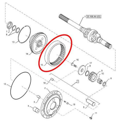 Wieniec Satelit Case Puma, maxxum, New Holland 87330371