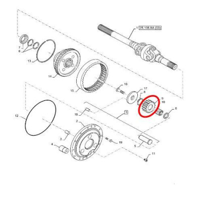 Satelita układu planetarnego 29Z Case Maxxum Puma CVX CVT New Holland T6 T6000 87330345