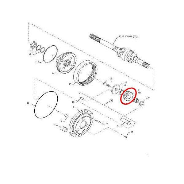 Satelita układu planetarnego 29Z Case Maxxum Puma CVX CVT New Holland T6 T6000 87330345
