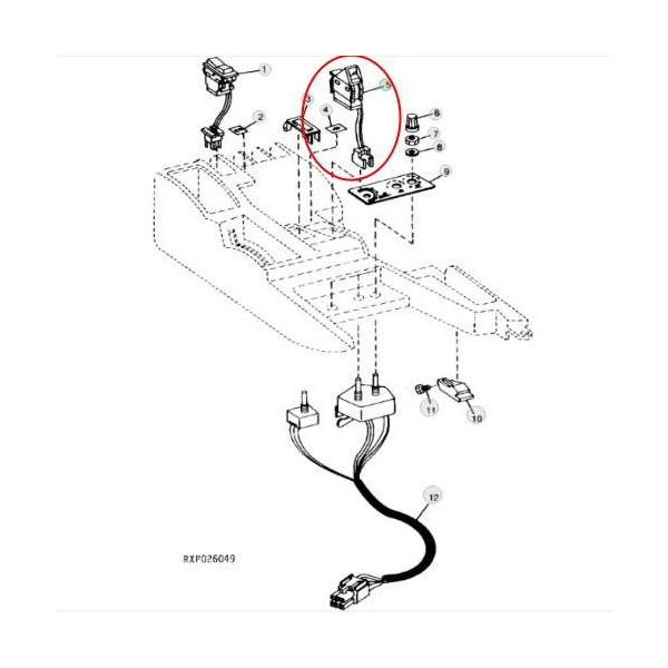 Włącznik wałka WOM John Deere 7630 7730 7830 7930 7720 7820 7920 8100 8200 8300 8400 8110 8210 8310 8410 RE160963 RE60587 RE1544