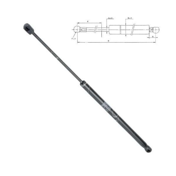 Siłownik gazowy maski CASE: MXM  Puma165 CVT , Puma180 CVT , Puma195 CVT , Puma210 CVT ,  NEW HOLLAND TM115  , TM120  , TM125  ,