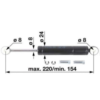 Suspa Siłownik gazowy amortyzator fotela gramer maxximo msg case, maxxum puma mxm john deere 6820 fendt massey ferguson claas