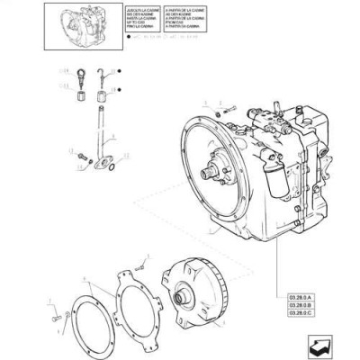 Blacha uchwyt zmiennika Power Shuttle 85825971 New.Holland Powershuttle PD22 PD-345K KIT LM435A LM425A LM415A LM445A