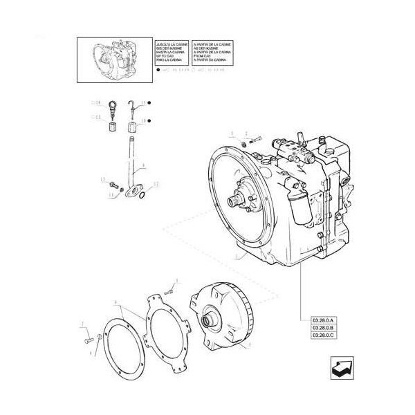 Blacha uchwyt zmiennika Power Shuttle 85825971 New.Holland Powershuttle PD22 PD-345K KIT LM435A LM425A LM415A LM445A