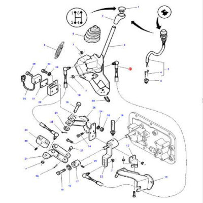 Linka zmiany biegów 1600mm 3786476M2 3786476M1 Massey Ferguson 6445 6455 6460 6465 6470 6475 6480 6485 6490 6495 6497 6499