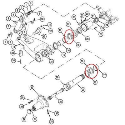 Podkładka wahacza Case MX150 MX170 Renault Landini McCormick 133741734, 3665353M1, 406750A1, 6000104426, 1-33-741-734