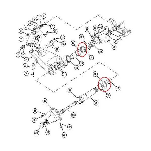 Podkładka wahacza Case MX150 MX170 Renault Landini McCormick 133741734, 3665353M1, 406750A1, 6000104426, 1-33-741-734
