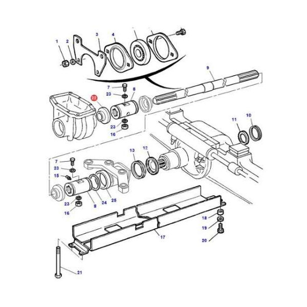Osłona łącznika wału przedniego napędu Massey Ferguson 6190 6270 8110 8120 8130 8140 8150 8160 8170 8180 8210 3714575M1 3715113M