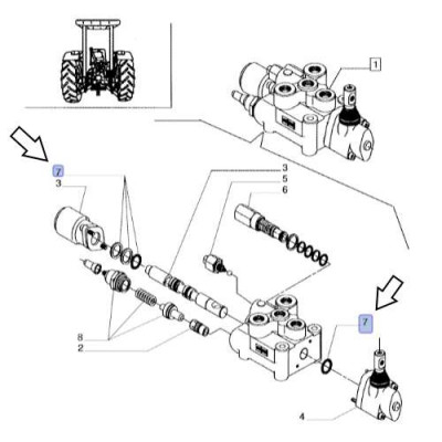Zestaw uszczelnień regulatora zaworów, rozdzielacza Case:
  Farmall JX New Holland:
  TD TT 5080460