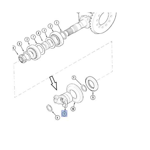 Flansza widełek krzyżaka wału napędowego przedniego ataku carraro Case - MX135, MX150, MX170, MX100, MX110, MX120 257247A1