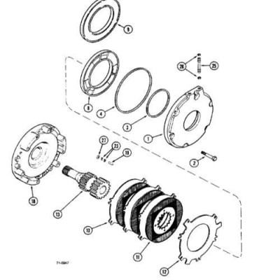 Oring tłoka hamulcowego Case Farmall 238-5264, 1270688C92, 87629042, X1430483 P3230442 MLR4404382 A3230442 9964708 70924166 44.0