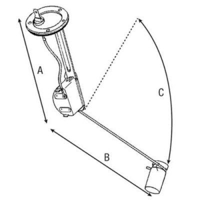 Massey Ferguson czujnik poziomu paliwa zbiornika 6110 6120 6130 6140 6150 6160 6170 6180 6235 6235HV 6425 6425HV 6255 6260 6265