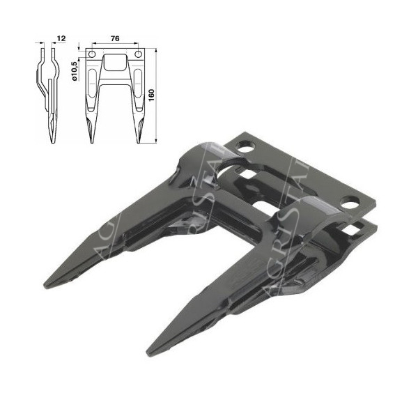 41010001 410100001 Z11785 650511 Bagnet podwójny SCH Laverda L420-L660; MF 7000/8000/9800 Case DH/DHX
