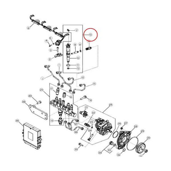 Wtryskiwacz wtrysk paliwa kompletny John Deere 6230 6330 6430 6530 6630 6830 6930 7430 7530 Premium 4045H PowerTech RE546782 RE5