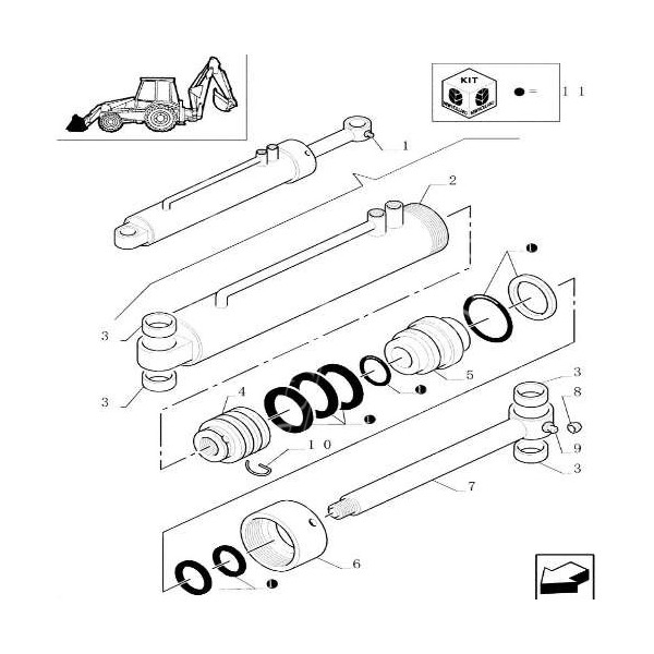 Uszczelnienia siłownika 9968164
