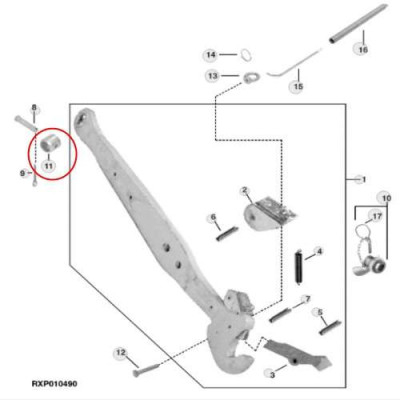 Tulejka cięgła dolnego ramion John Deere R108112 6800 6900 6810 6910 6820 6920 6830 6930 premium 6150M 6155M 6170M 6175M 6195M 6
