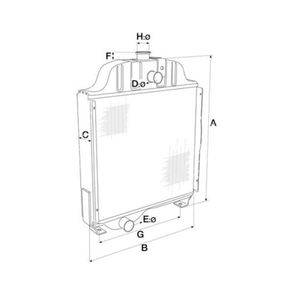 Chłodnica wody Massey Ferguson 165 168 168S 168F 175 175S 178 185 188 50B 885580M3 897357M91 897357M92 897358A4 897358A4A  89735