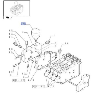 Akumulator hydrauliczny sekcji rozdzielacza case cvx steyr cvt new holland t7 87332788