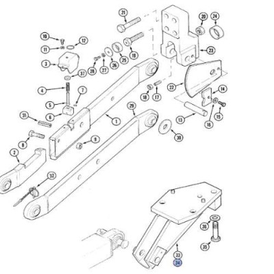 Wspornik stabilizatora lewy Case 1533545C2 1533545C1 1347991C1 1347990C1