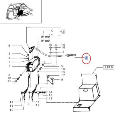 Linka sterowania podnośnika Case JX55 JX60 JX70 JX75 JX80 JX85 JX90 JX95 New Holland TD60D TD65D TD70D TD75D TD80D TD85D TD90D T