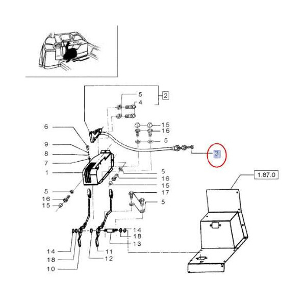Linka sterowania podnośnika Case JX55 JX60 JX70 JX75 JX80 JX85 JX90 JX95 New Holland TD60D TD65D TD70D TD75D TD80D TD85D TD90D T