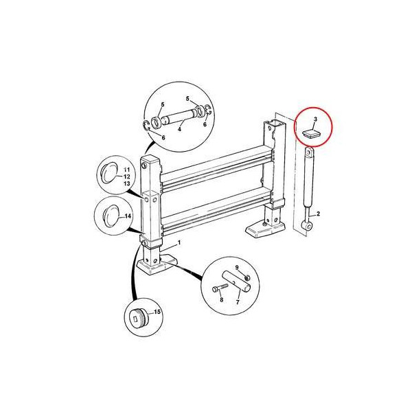 Zaślepka kolumny podpory pokrywa dekiel stabilizatora JCB 3CX 4CX 4DX 123/06023