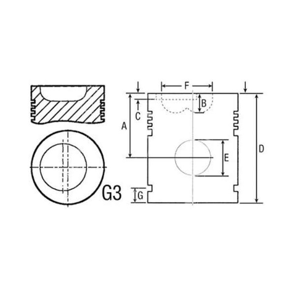 tlok tłok z sworzniem bez pierścieni 83913727 87295265 87554725 D7NN6108A Ford 30 - 8630, 8730, 8830 700 - 9700 TW - TW15, TW20,