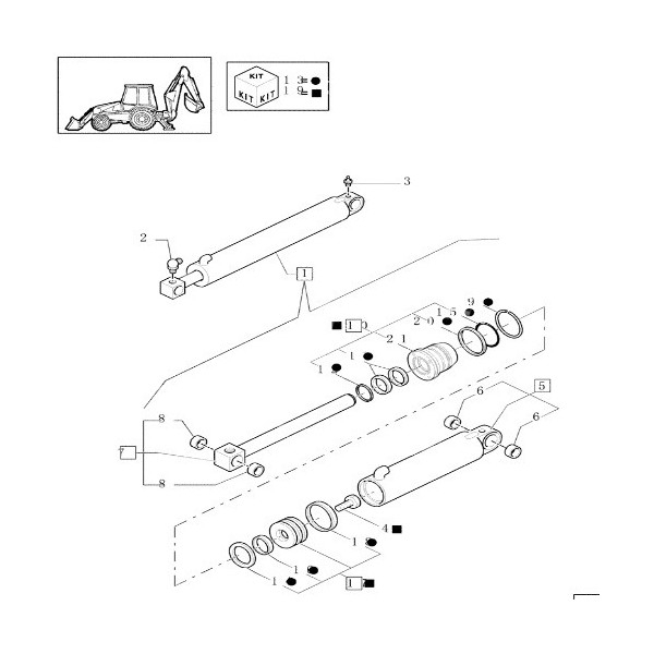 Hyd2645 Kpl. Uszczelniaczy Siłownika Łyżki