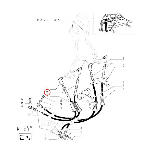 Linka zmiany biegów 850mm 82006919
