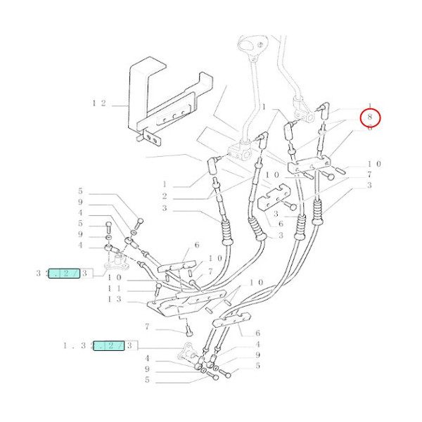 LIN1755 Linka zmiany biegów Case MXM Fiat M New Holland TM